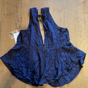 NWT Free People Navy Top